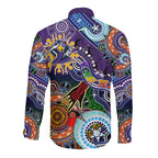 Personalised Storm NAIDOC Week 2024 Long Sleeve Button Shirt Australia Aboriginal Dot Painting