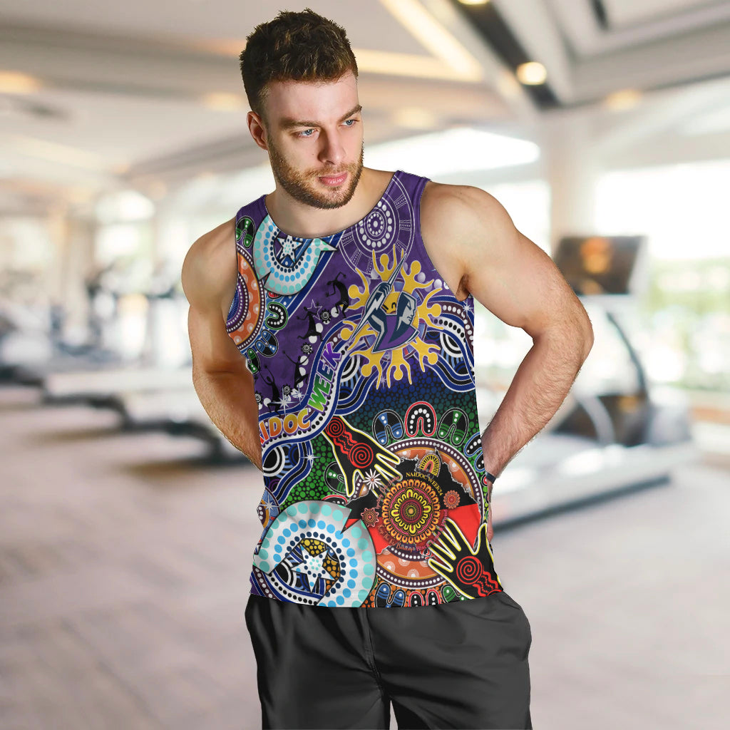 Personalised Storm NAIDOC Week 2024 Men Tank Top Australia Aboriginal Dot Painting