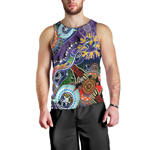 Personalised Storm NAIDOC Week 2024 Men Tank Top Australia Aboriginal Dot Painting