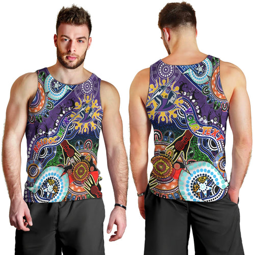 Personalised Storm NAIDOC Week 2024 Men Tank Top Australia Aboriginal Dot Painting