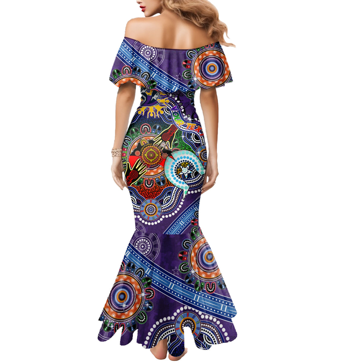Personalised Storm NAIDOC Week 2024 Mermaid Dress Australia Aboriginal Dot Painting
