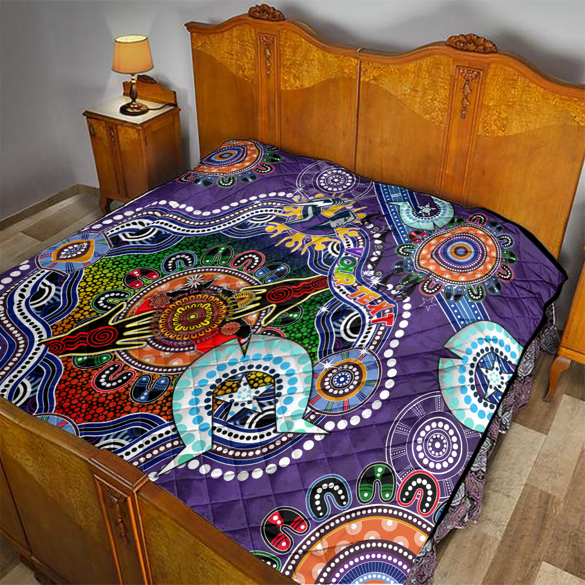Personalised Storm NAIDOC Week 2024 Quilt Australia Aboriginal Dot Painting