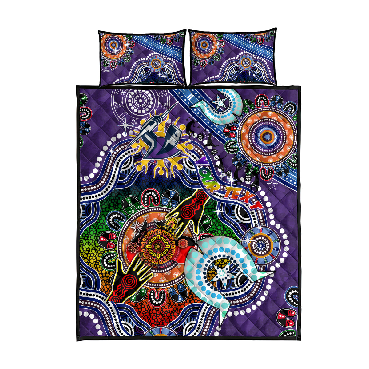 Personalised Storm NAIDOC Week 2024 Quilt Bed Set Australia Aboriginal Dot Painting