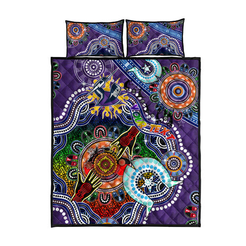 Personalised Storm NAIDOC Week 2024 Quilt Bed Set Australia Aboriginal Dot Painting