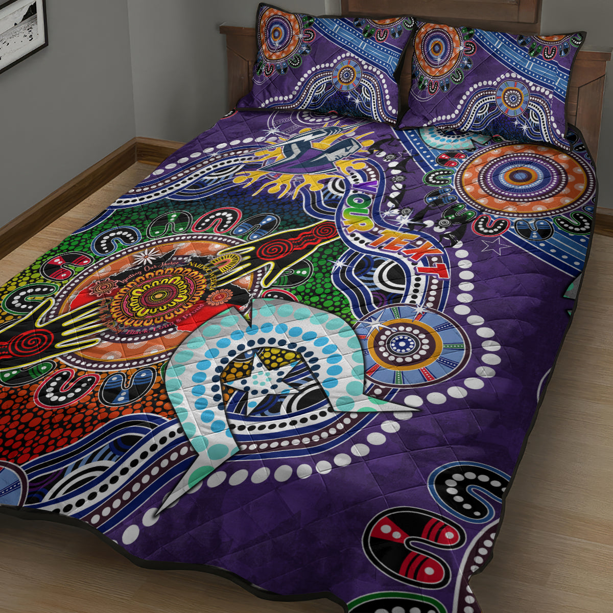 Personalised Storm NAIDOC Week 2024 Quilt Bed Set Australia Aboriginal Dot Painting