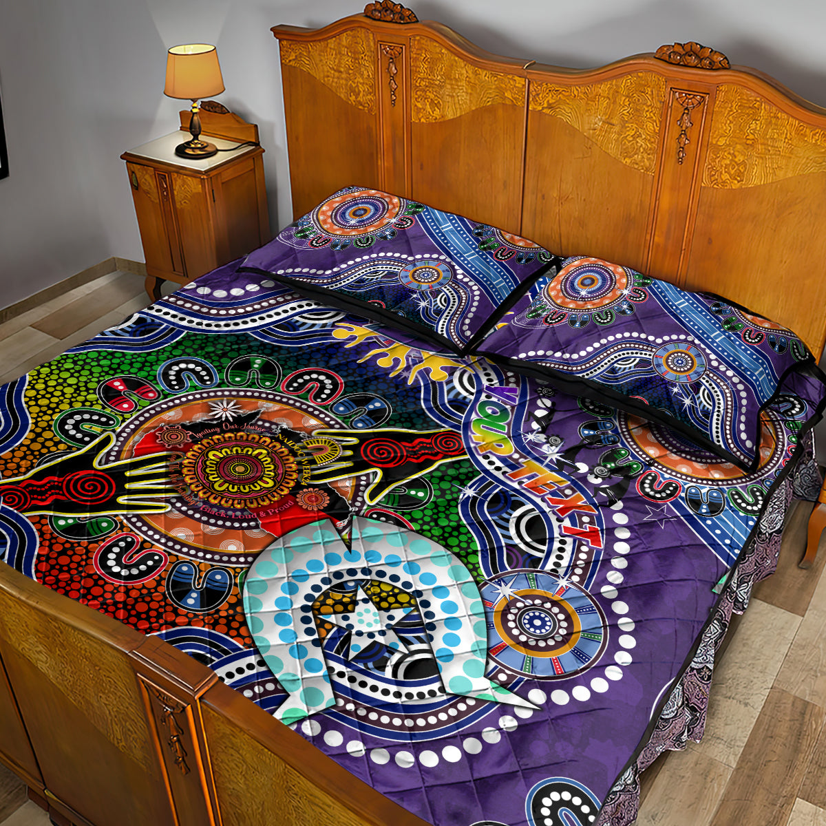 Personalised Storm NAIDOC Week 2024 Quilt Bed Set Australia Aboriginal Dot Painting