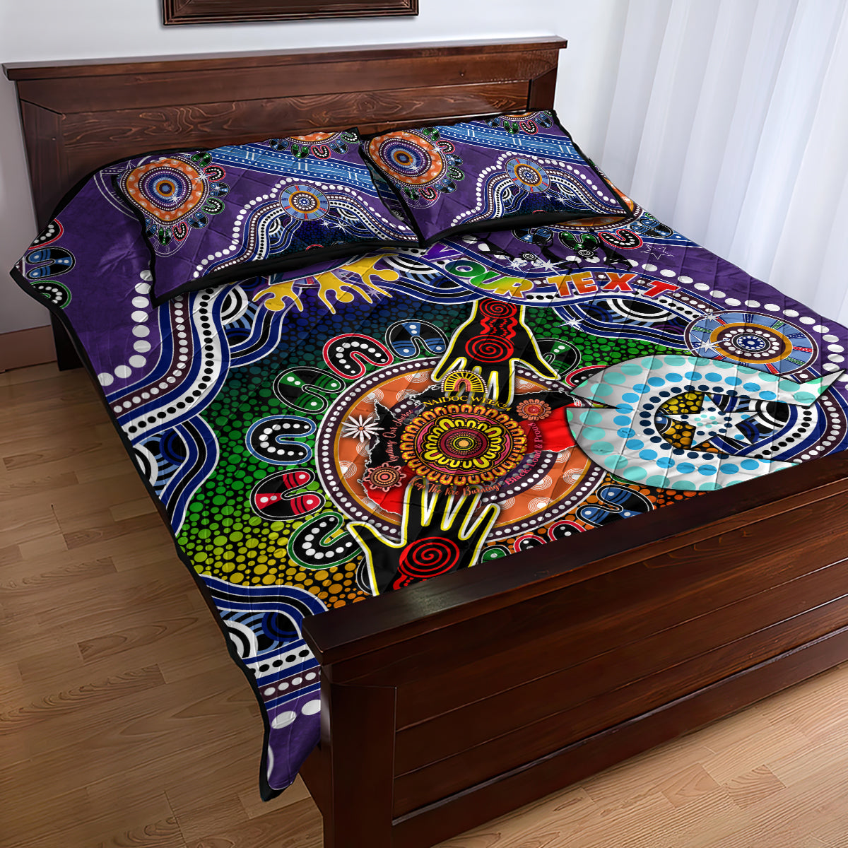 Personalised Storm NAIDOC Week 2024 Quilt Bed Set Australia Aboriginal Dot Painting