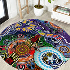 Personalised Storm NAIDOC Week 2024 Round Carpet Australia Aboriginal Dot Painting