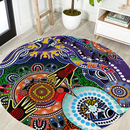 Personalised Storm NAIDOC Week 2024 Round Carpet Australia Aboriginal Dot Painting