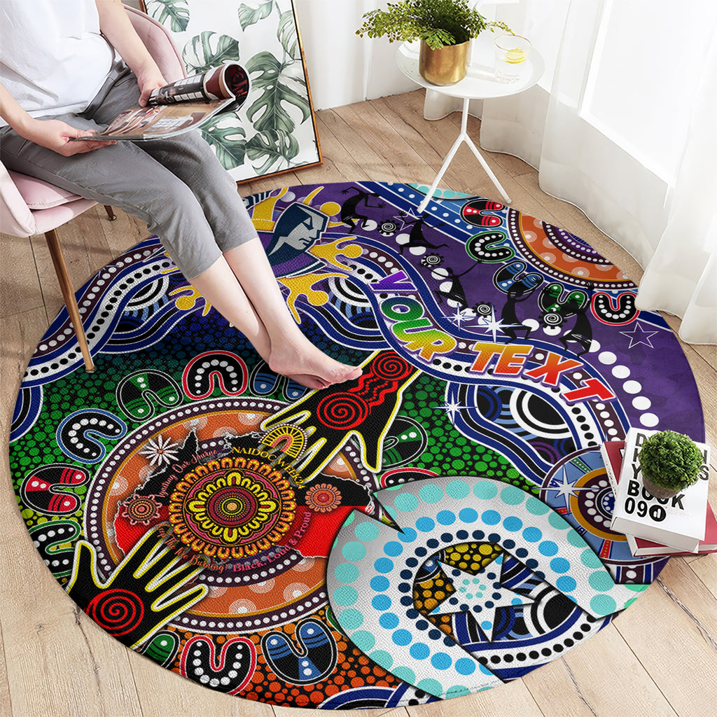 Personalised Storm NAIDOC Week 2024 Round Carpet Australia Aboriginal Dot Painting