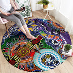 Personalised Storm NAIDOC Week 2024 Round Carpet Australia Aboriginal Dot Painting