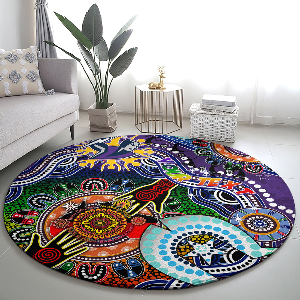 Personalised Storm NAIDOC Week 2024 Round Carpet Australia Aboriginal Dot Painting