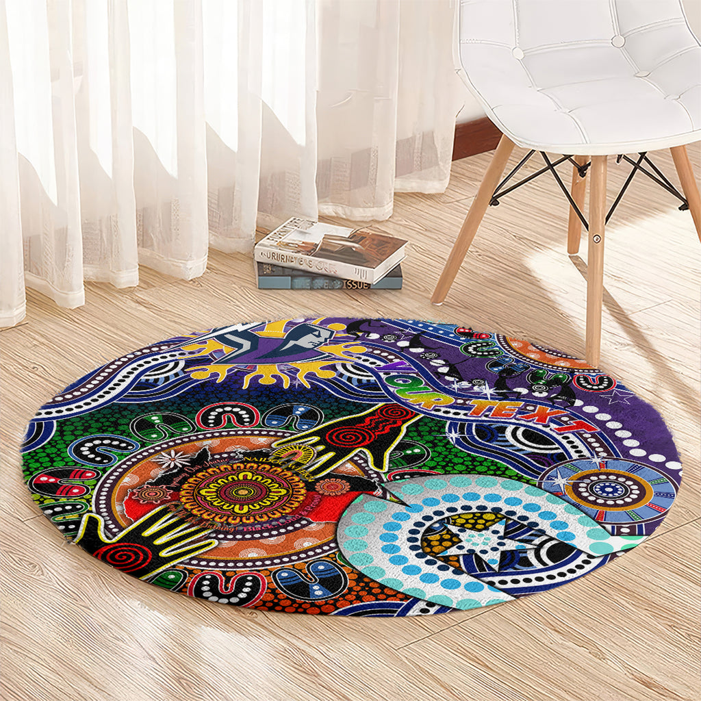 Personalised Storm NAIDOC Week 2024 Round Carpet Australia Aboriginal Dot Painting