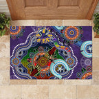 Personalised Storm NAIDOC Week 2024 Rubber Doormat Australia Aboriginal Dot Painting
