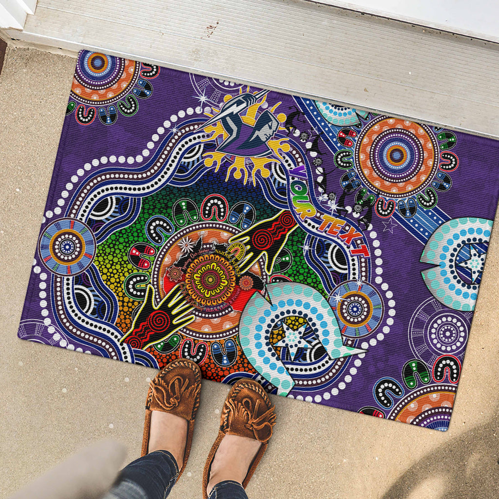Personalised Storm NAIDOC Week 2024 Rubber Doormat Australia Aboriginal Dot Painting