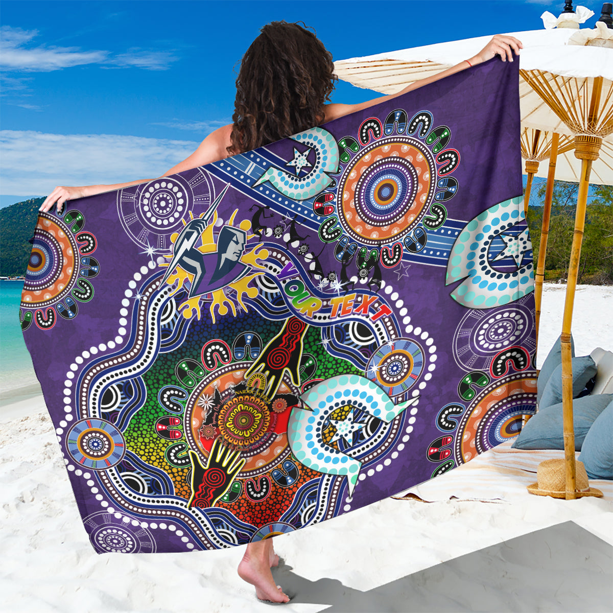 Personalised Storm NAIDOC Week 2024 Sarong Australia Aboriginal Dot Painting