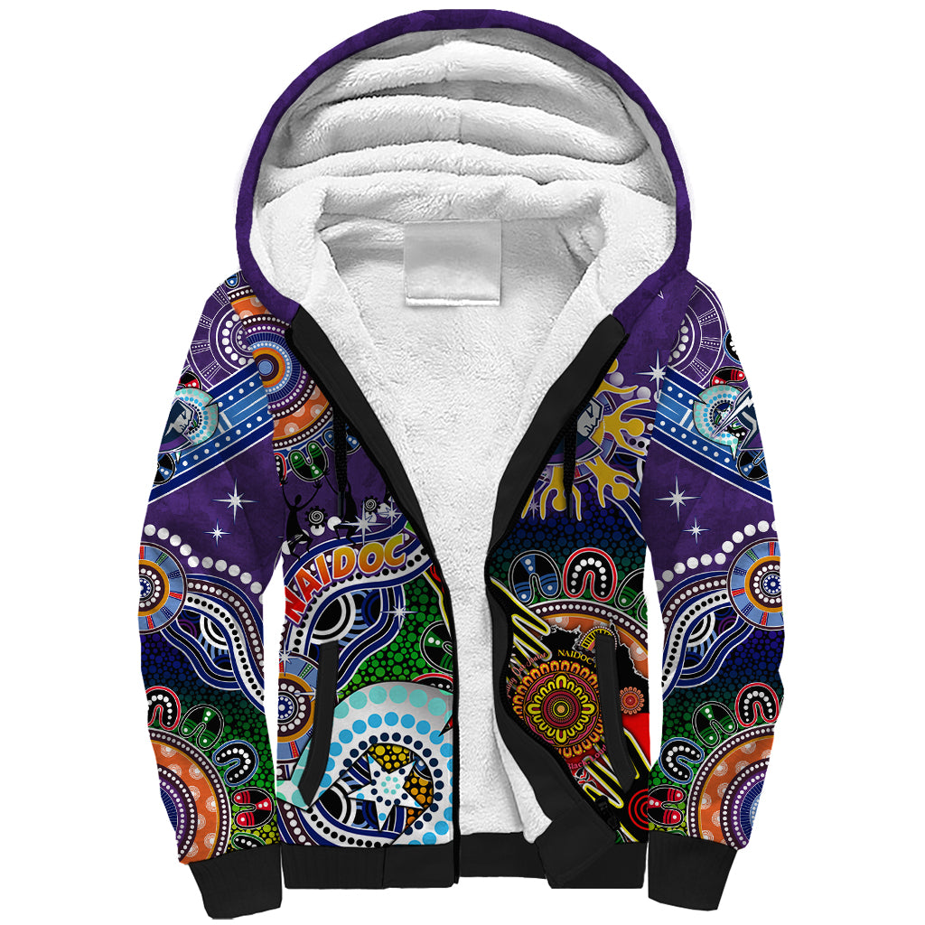 Personalised Storm NAIDOC Week 2024 Sherpa Hoodie Australia Aboriginal Dot Painting