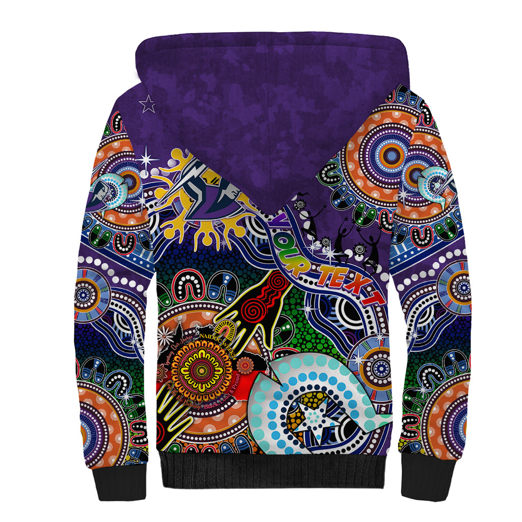 Personalised Storm NAIDOC Week 2024 Sherpa Hoodie Australia Aboriginal Dot Painting