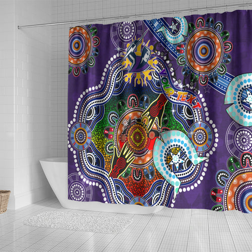 Personalised Storm NAIDOC Week 2024 Shower Curtain Australia Aboriginal Dot Painting