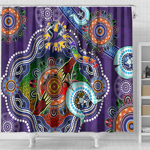 Personalised Storm NAIDOC Week 2024 Shower Curtain Australia Aboriginal Dot Painting