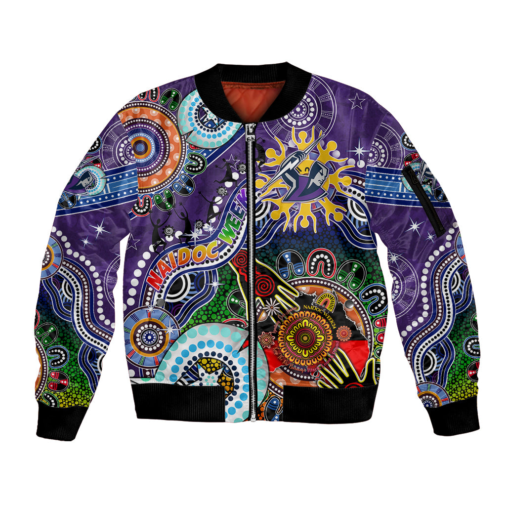Personalised Storm NAIDOC Week 2024 Sleeve Zip Bomber Jacket Australia Aboriginal Dot Painting