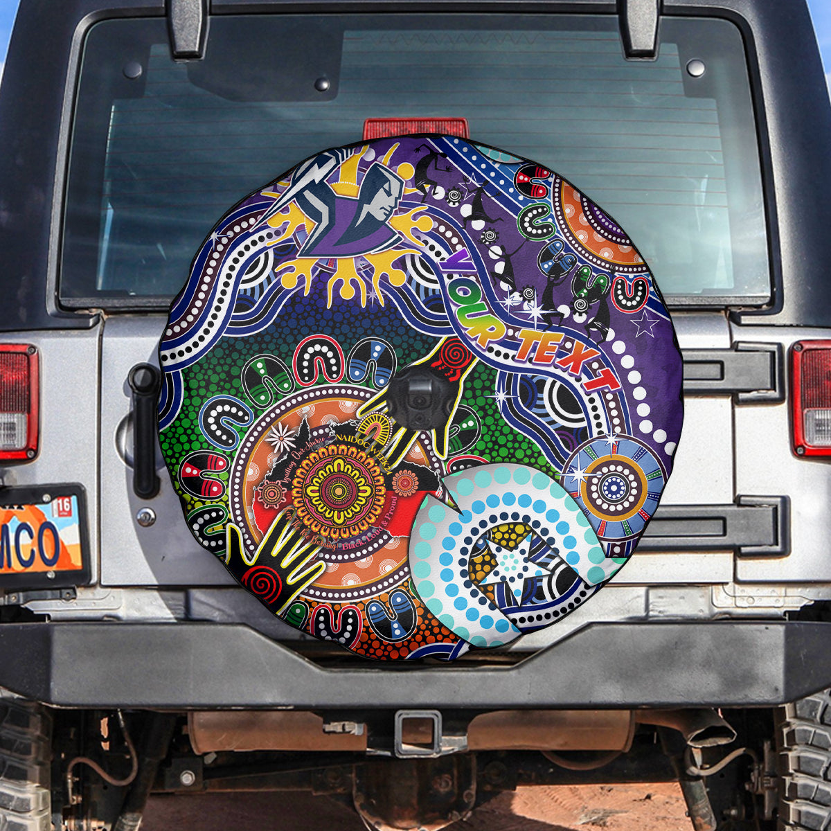 Personalised Storm NAIDOC Week 2024 Spare Tire Cover Australia Aboriginal Dot Painting