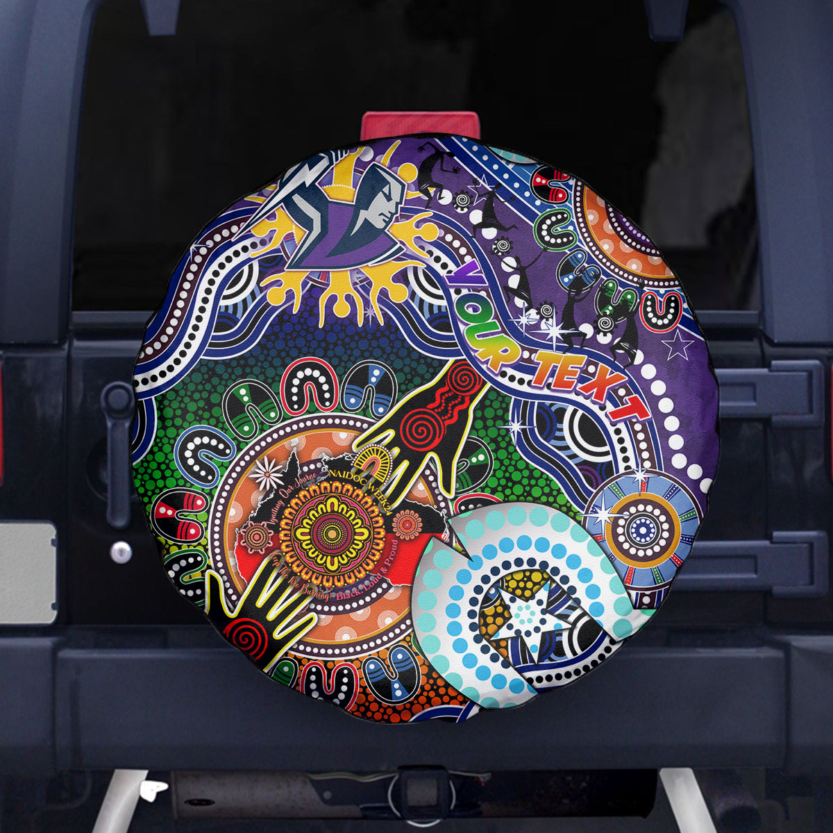 Personalised Storm NAIDOC Week 2024 Spare Tire Cover Australia Aboriginal Dot Painting