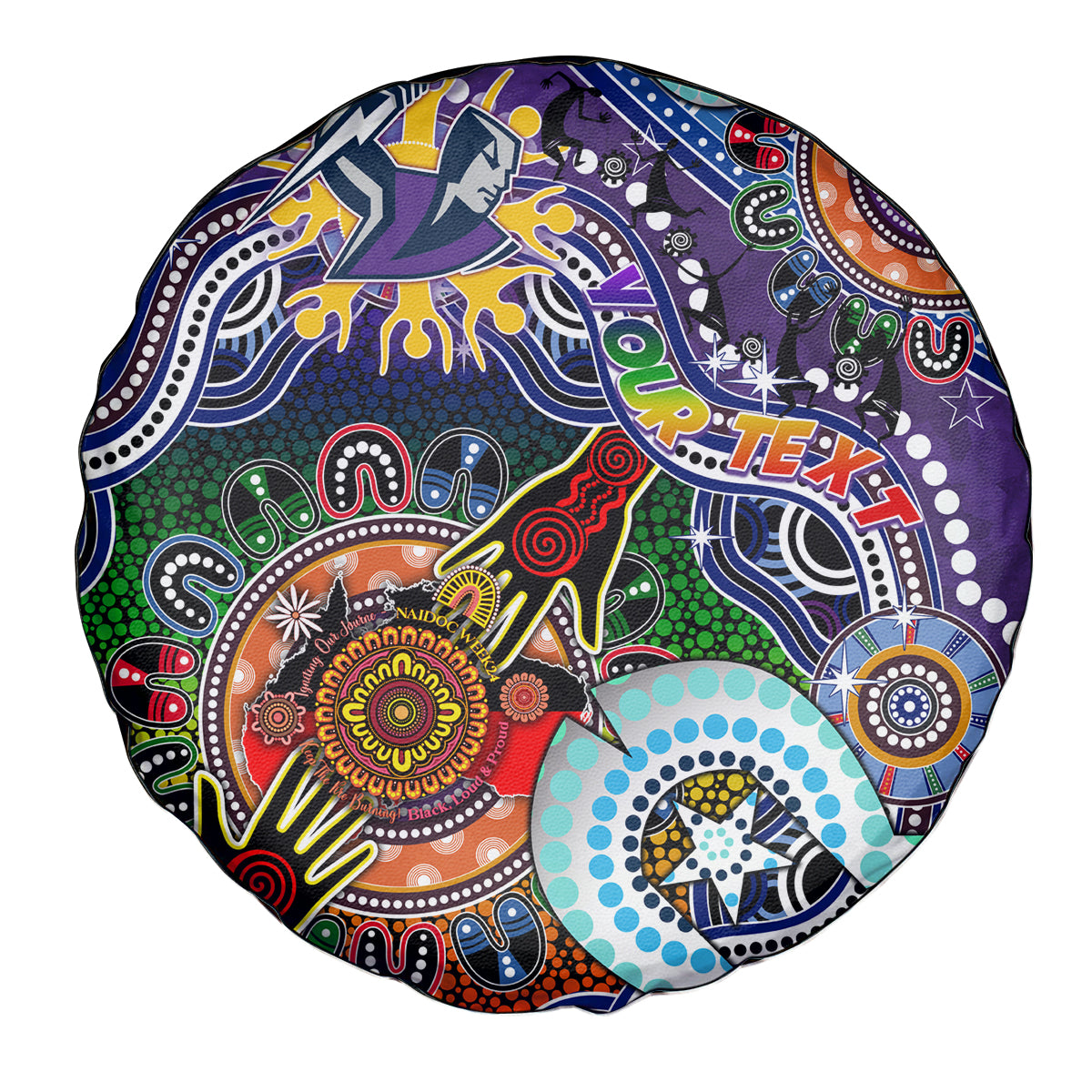 Personalised Storm NAIDOC Week 2024 Spare Tire Cover Australia Aboriginal Dot Painting