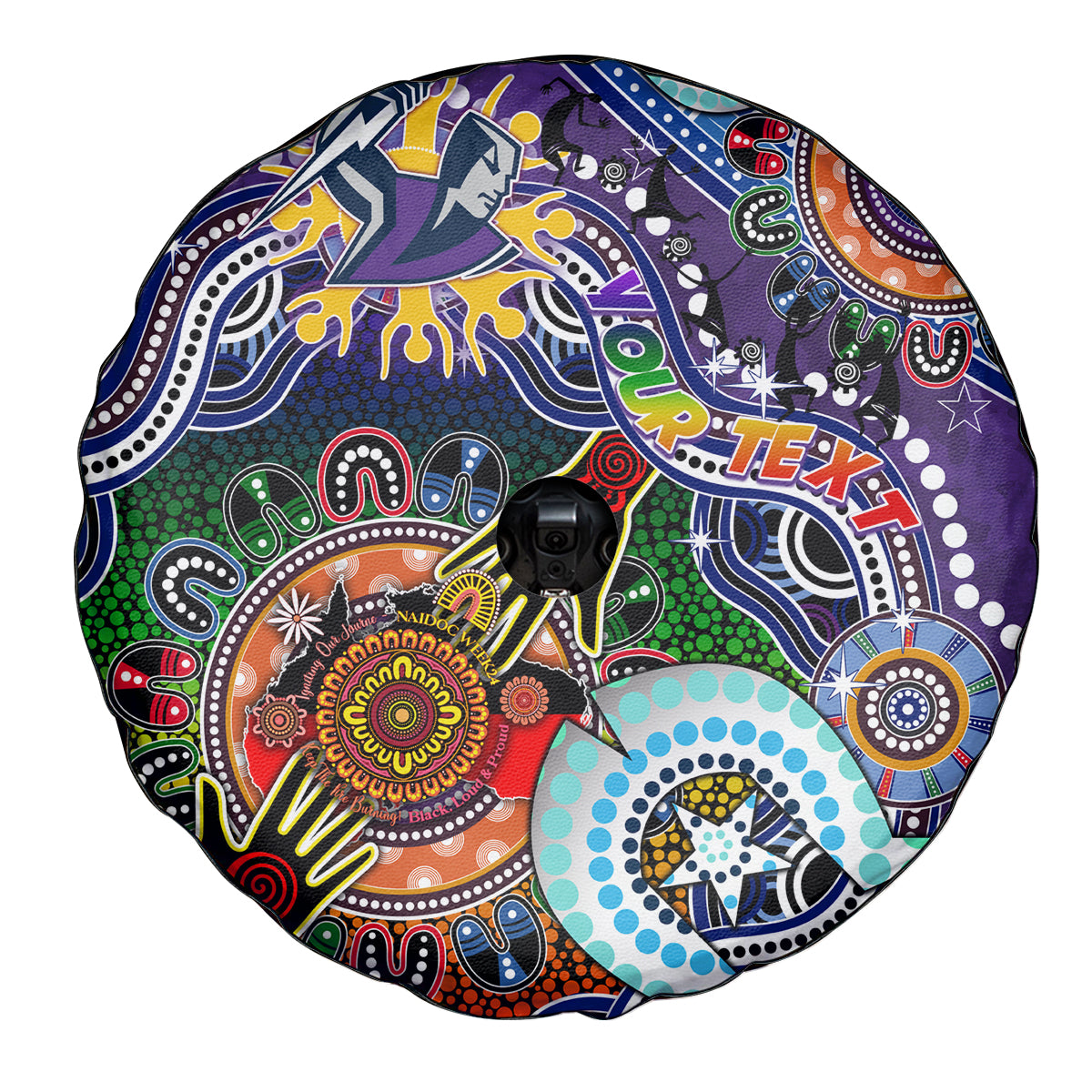 Personalised Storm NAIDOC Week 2024 Spare Tire Cover Australia Aboriginal Dot Painting