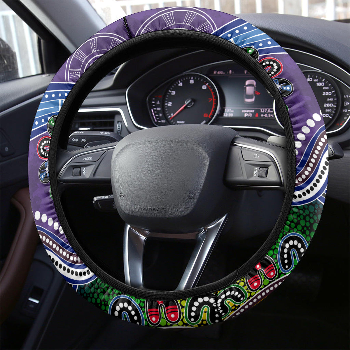 Storm NAIDOC Week 2024 Steering Wheel Cover Australia Aboriginal Dot Painting