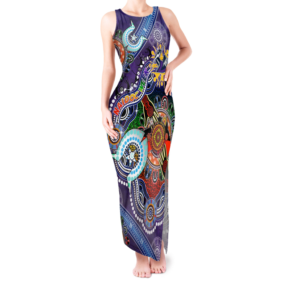Personalised Storm NAIDOC Week 2024 Tank Maxi Dress Australia Aboriginal Dot Painting