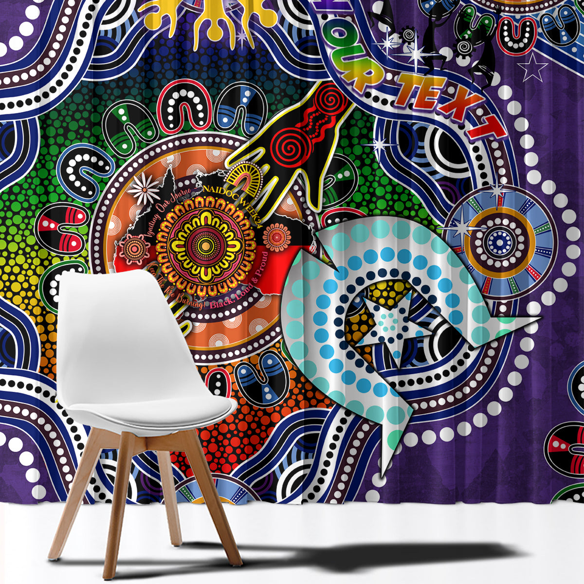 Personalised Storm NAIDOC Week 2024 Window Curtain Australia Aboriginal Dot Painting