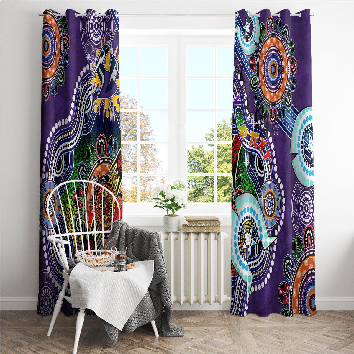 Personalised Storm NAIDOC Week 2024 Window Curtain Australia Aboriginal Dot Painting