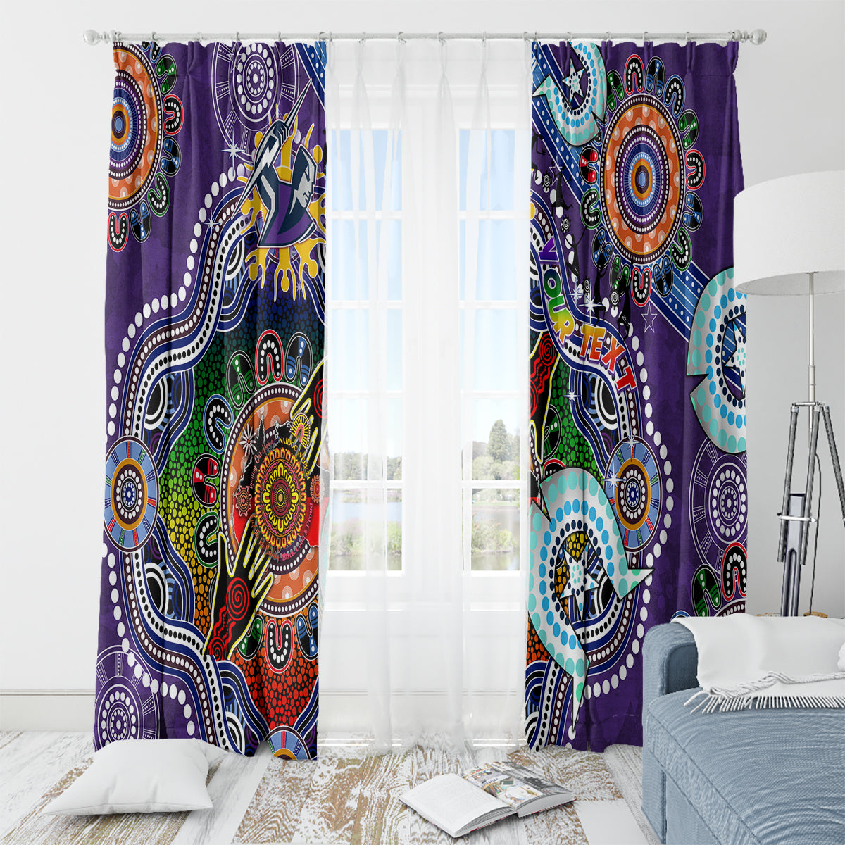 Personalised Storm NAIDOC Week 2024 Window Curtain Australia Aboriginal Dot Painting
