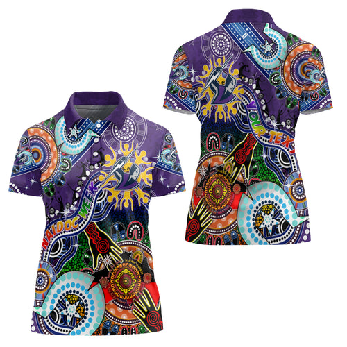 Personalised Storm NAIDOC Week 2024 Women Polo Shirt Australia Aboriginal Dot Painting