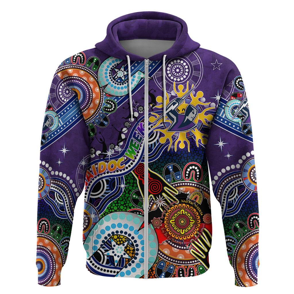 Personalised Storm NAIDOC Week 2024 Zip Hoodie Australia Aboriginal Dot Painting