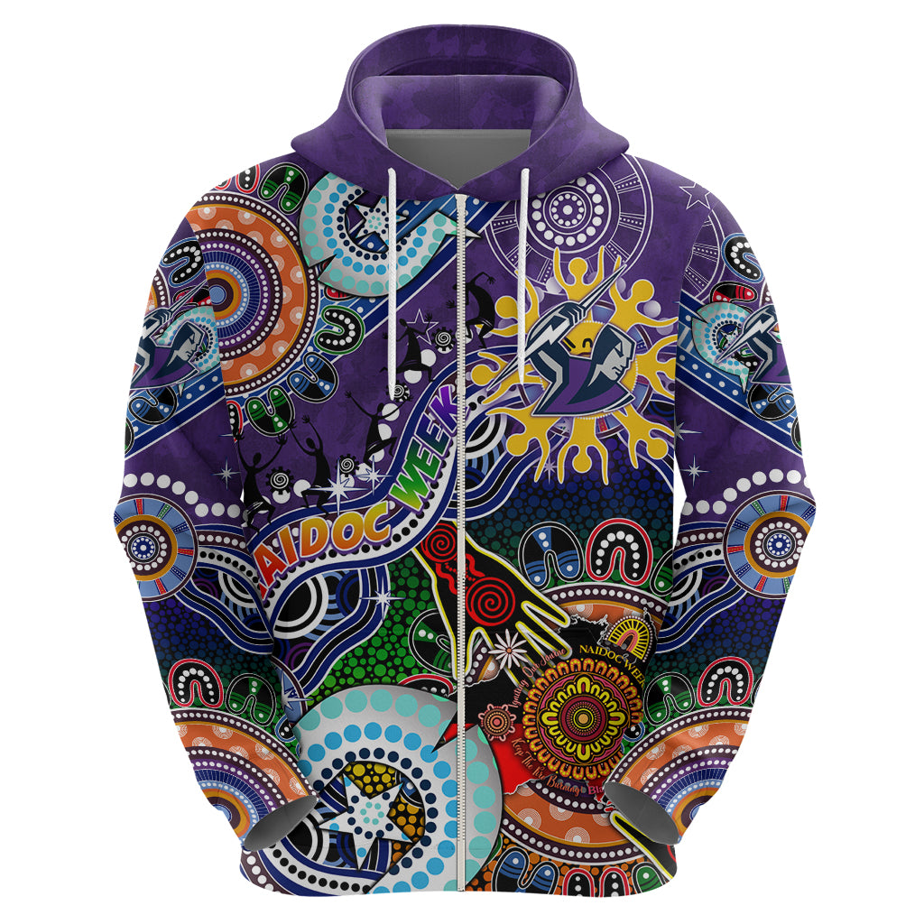 Personalised Storm NAIDOC Week 2024 Zip Hoodie Australia Aboriginal Dot Painting