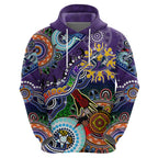 Personalised Storm NAIDOC Week 2024 Zip Hoodie Australia Aboriginal Dot Painting
