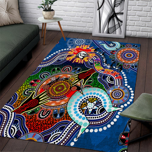 Personalised Knights NAIDOC Week 2024 Area Rug Australia Aboriginal Dot Painting