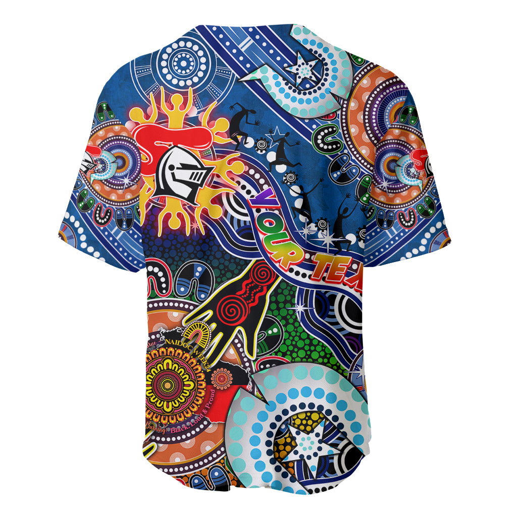 Personalised Knights NAIDOC Week 2024 Baseball Jersey Australia Aboriginal Dot Painting