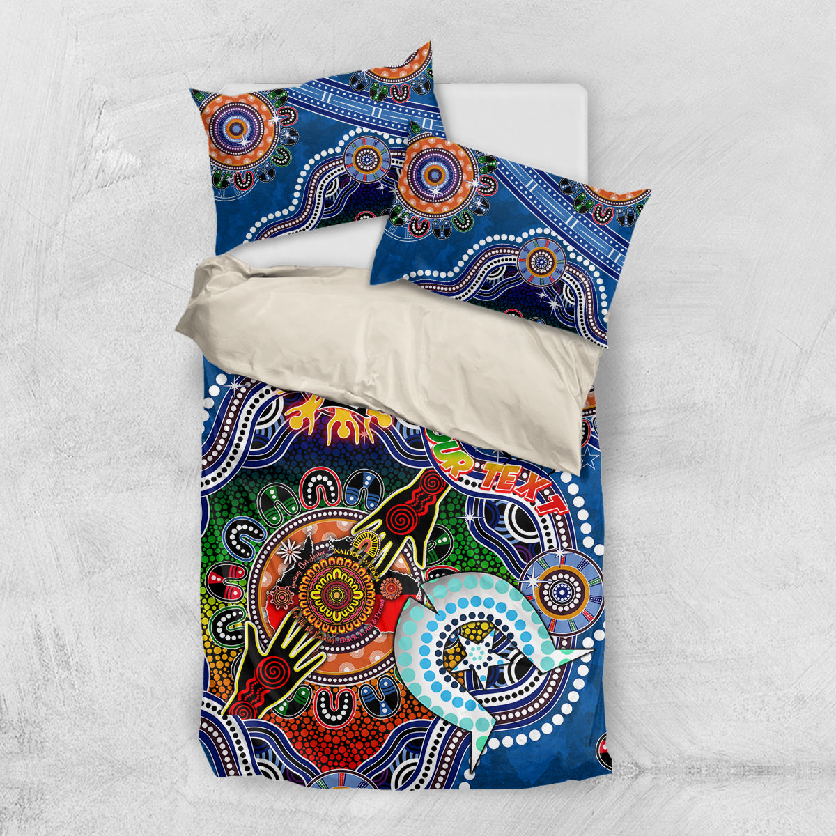 Personalised Knights NAIDOC Week 2024 Bedding Set Australia Aboriginal Dot Painting