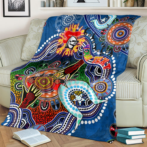 Personalised Knights NAIDOC Week 2024 Blanket Australia Aboriginal Dot Painting