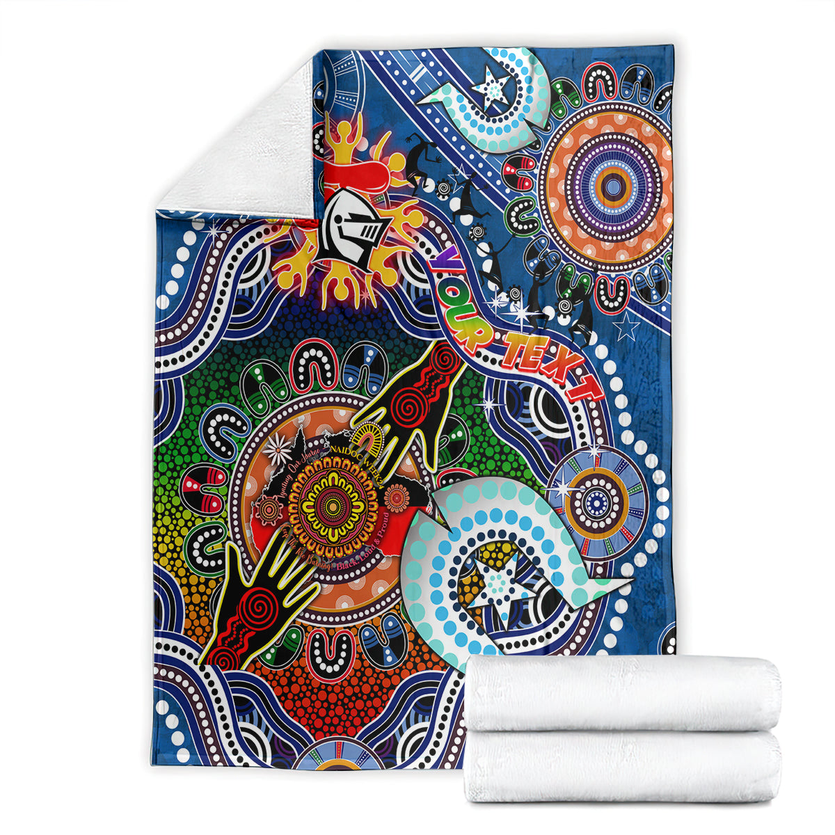 Personalised Knights NAIDOC Week 2024 Blanket Australia Aboriginal Dot Painting