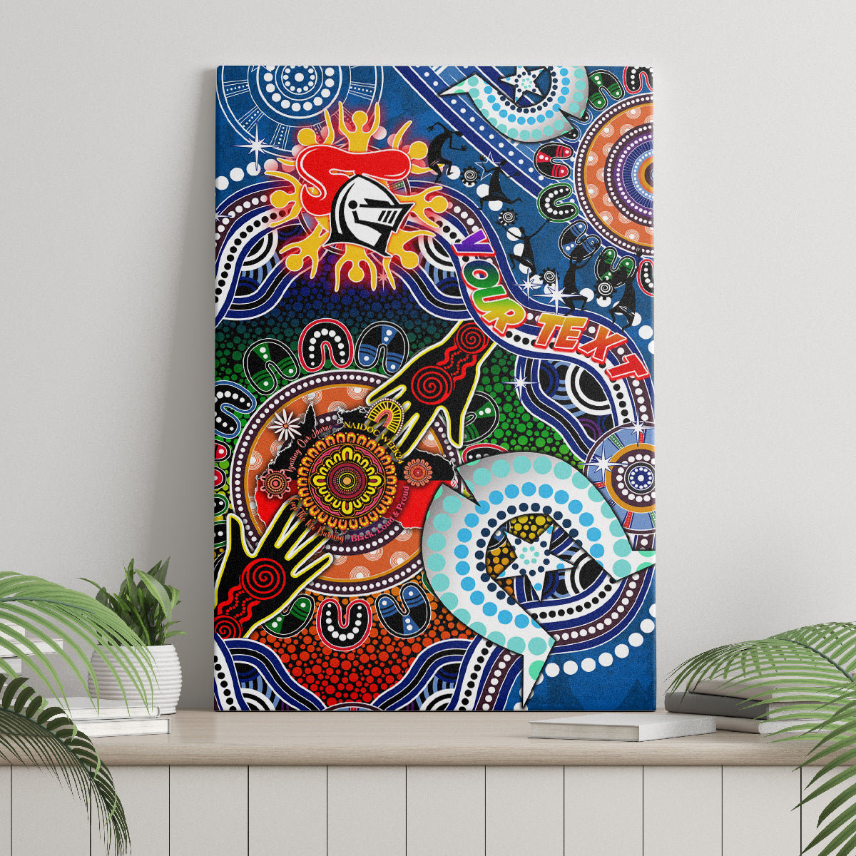 Personalised Knights NAIDOC Week 2024 Canvas Wall Art Australia Aboriginal Dot Painting