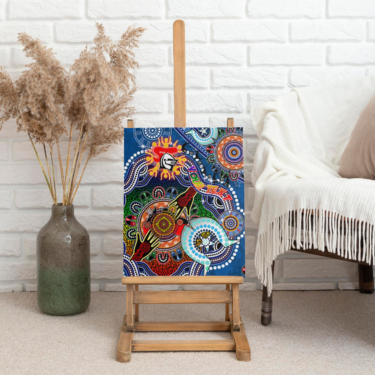 Personalised Knights NAIDOC Week 2024 Canvas Wall Art Australia Aboriginal Dot Painting