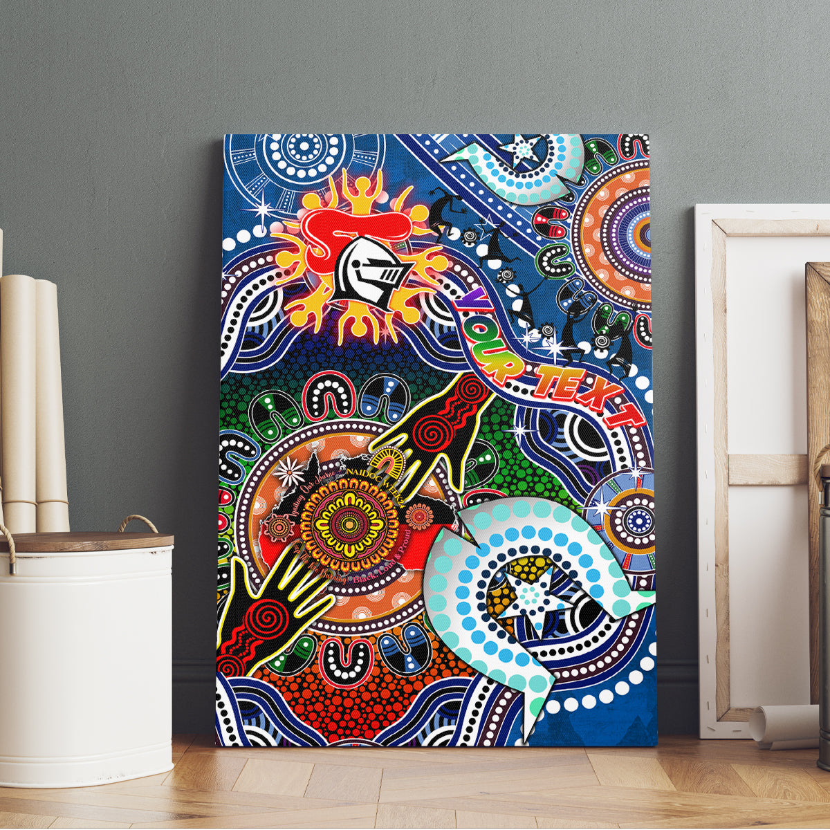 Personalised Knights NAIDOC Week 2024 Canvas Wall Art Australia Aboriginal Dot Painting