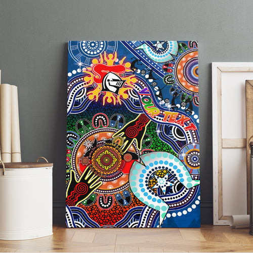 Personalised Knights NAIDOC Week 2024 Canvas Wall Art Australia Aboriginal Dot Painting