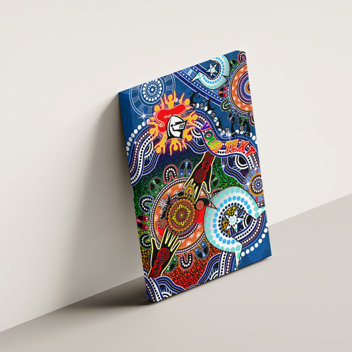 Personalised Knights NAIDOC Week 2024 Canvas Wall Art Australia Aboriginal Dot Painting