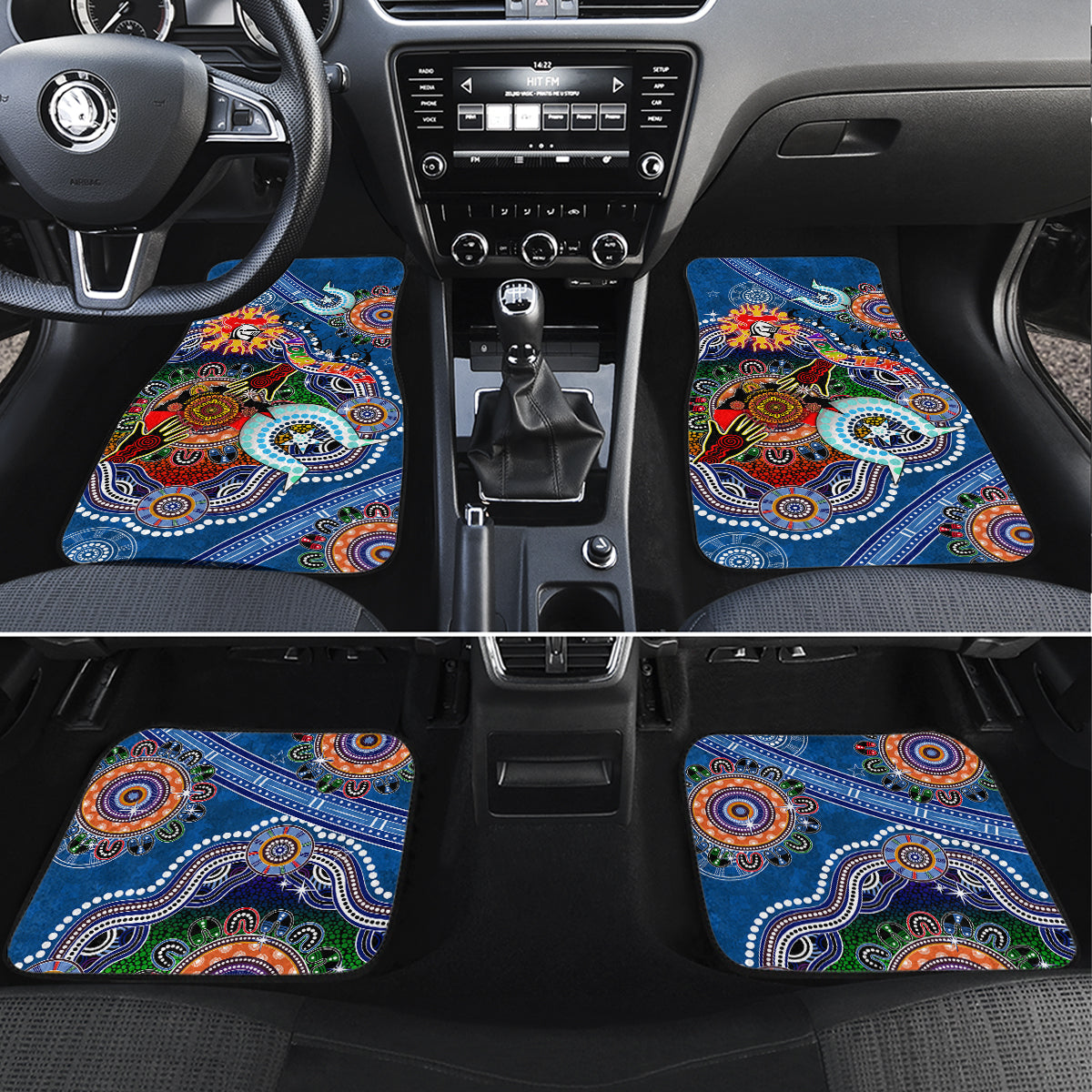 Personalised Knights NAIDOC Week 2024 Car Mats Australia Aboriginal Dot Painting