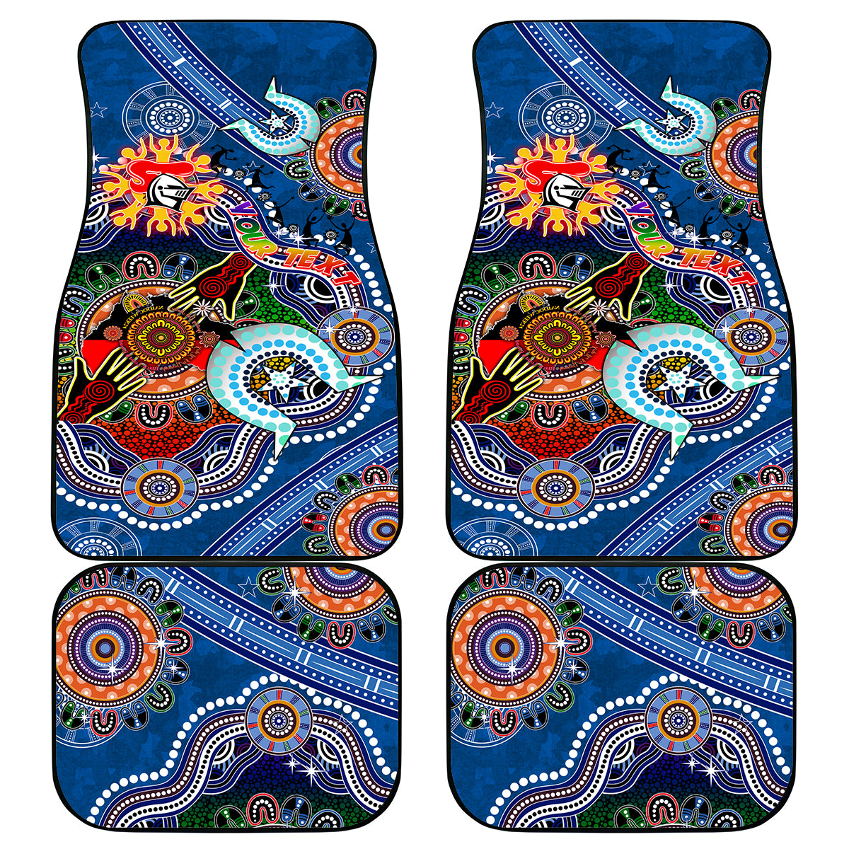 Personalised Knights NAIDOC Week 2024 Car Mats Australia Aboriginal Dot Painting